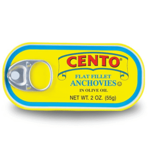 Cento Flat Fillet Anchovies in Olive Oil, 2 Oz, Firm, Skinless, Boneless, Canned Moroccan Anchovies, Easy to Open Pull Top Lid