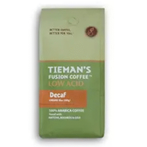 Tieman's Fusion Coffee, Low Acid Decaf, Ground, 10 ounce bag