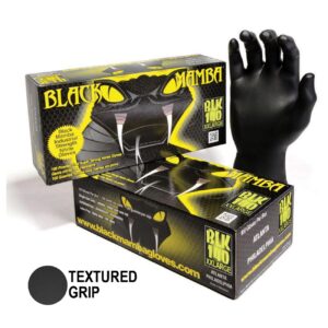 Black Mamba Black Powder Free Textured Nitrile Gloves (XX-Large) 100 per Box